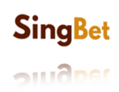 The Singbet logo in perspective