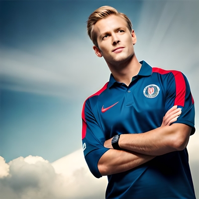 A football player with his arms crossed