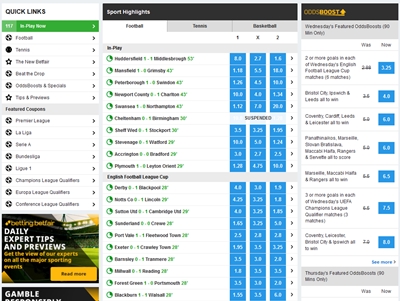 betfair's classic bookmaker interface