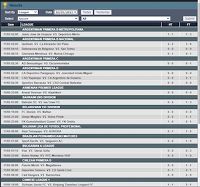 Example of live betting